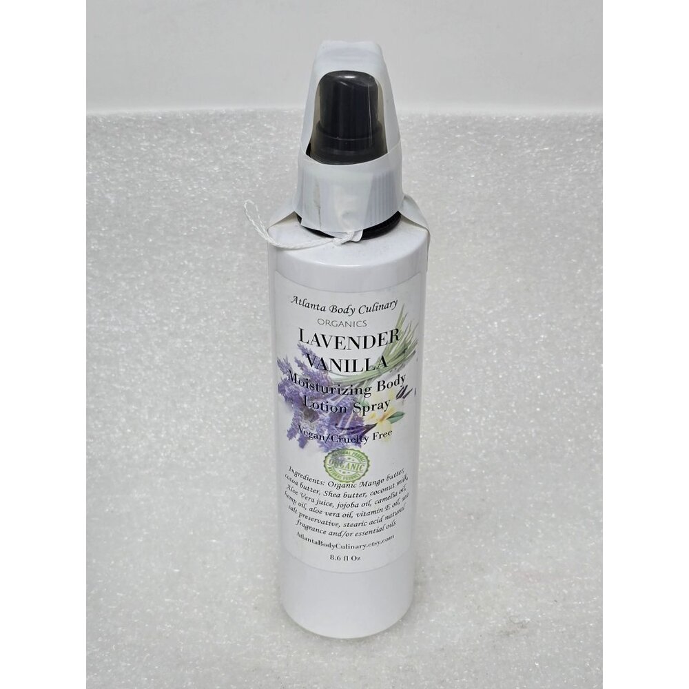 Atlanta Body Culinary Lavender Vanilla Moisturizing Body Lotion Spray 8.6 Oz